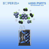 SUPER21+ 6000 | Blue Razz Ice (10 PACK)